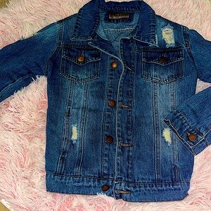 Kids jean jacket denim with rips